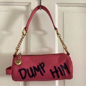 Auth Vtg 2000’s Juicy Couture Dump Him Pink Barrel Bag with Gold Chain